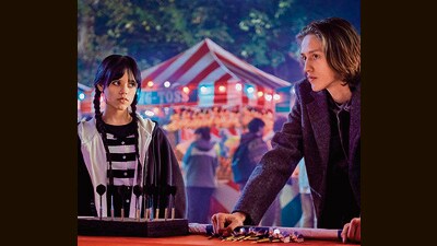 ‘I don’t think Wednesday would ever be in a love triangle,’ Jenna Ortega, who plays the Addams Family character in the Netflix series Wednesday (2023- ), said in an interview. ‘I’m going to fight this so hard.’ ‘I don’t think Wednesday would ever be in a love triangle,’ Jenna Ortega, who plays the Addams Family character in the Netflix series Wednesday (2023- ), said in an interview. ‘I’m going to fight this so hard.’