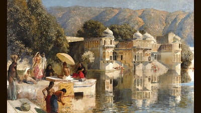 A Lake at Oodeypore work by Edwin Lord Weeks; 1893. A Lake at Oodeypore work by Edwin Lord Weeks; 1893.
