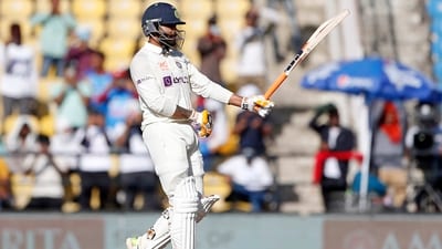 Ravindra Jadeja celebrates his half-century during Day 2 of the 1st Test match between India and Australia, at Vidarbha Cricket Association Stadium, in Nagpur. (ANI ) Ravindra Jadeja celebrates his half-century during Day 2 of the 1st Test match between India and Australia, at Vidarbha Cricket Association Stadium, in Nagpur. (ANI )