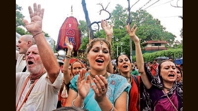 An ISKCON ratha yatra procession in Kolkata in a picture dated June 21, 2012. (Ramkrishna Samanta/ Hindustan Times) An ISKCON ratha yatra procession in Kolkata in a picture dated June 21, 2012. (Ramkrishna Samanta/ Hindustan Times)