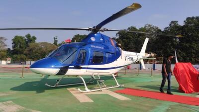 Earlier in the week, Goa chief minister Pramod Sawant launched a Heli-Tourism service (Twitter Photo) Earlier in the week, Goa chief minister Pramod Sawant launched a Heli-Tourism service (Twitter Photo)