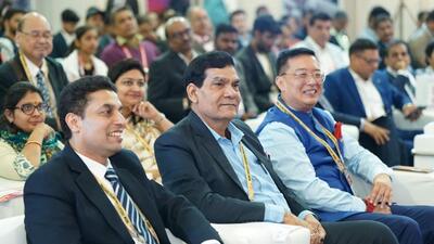 Energy minister AK Sharma at the Uttar Pradesh Global Investors Summit. (SOURCED IMAGE) Energy minister AK Sharma at the Uttar Pradesh Global Investors Summit. (SOURCED IMAGE)