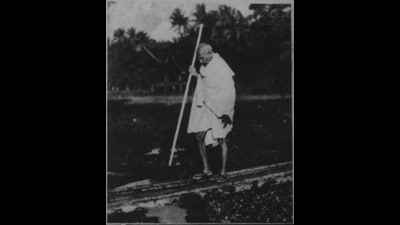 MK Gandhi in Noakhali, Assam, during the partition riots of 1947. (HT Photo) MK Gandhi in Noakhali, Assam, during the partition riots of 1947. (HT Photo)