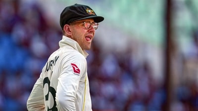 Australian bowler Todd Murphy during the 2nd day of the 1st Test cricket match between India and Australia (PTI) Australian bowler Todd Murphy during the 2nd day of the 1st Test cricket match between India and Australia (PTI)