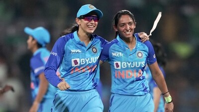 Indian player Smriti Mandhana and Harmanpreet Kaur celebrates the win during the T20 International series between India and Australia (PTI) Indian player Smriti Mandhana and Harmanpreet Kaur celebrates the win during the T20 International series between India and Australia (PTI)