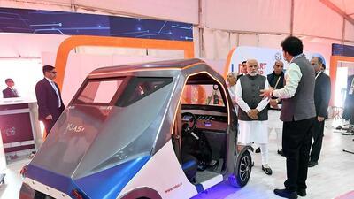 Prime Minister Narendra Modi at an exhibition organised at the Uttar Pradesh Global Investors Summit 2023, in Lucknow on Friday. (ANI) Prime Minister Narendra Modi at an exhibition organised at the Uttar Pradesh Global Investors Summit 2023, in Lucknow on Friday. (ANI)