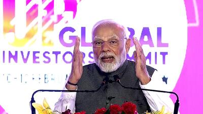 Prime Minister Narendra Modi inaugurated the Uttar Pradesh Global Investors Summit-2023 (UPGIS-2023) in Lucknow on Friday. (ANI)