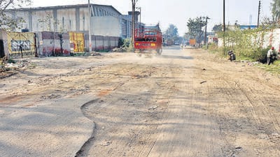 Some of the roads identified for repair are in the Sahibabad Site 4 industrial area, Bulandshahr Road industrial area, Loha Mandi and Amrit Steel Compound Industrial area, among others. (Sakib Ali/HT Photo) Some of the roads identified for repair are in the Sahibabad Site 4 industrial area, Bulandshahr Road industrial area, Loha Mandi and Amrit Steel Compound Industrial area, among others. (Sakib Ali/HT Photo)
