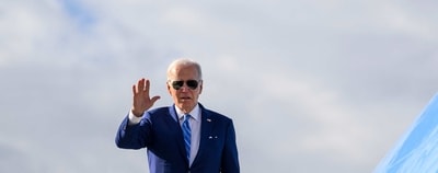 Biden said U.S. military officials were worried that by shooting the Chinese balloon down over land, its parts could drop into a populated area. (AFP) Biden said U.S. military officials were worried that by shooting the Chinese balloon down over land, its parts could drop into a populated area. (AFP)