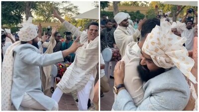 Akshay Kumar and Mohanlal dancing at a wedding. Akshay Kumar and Mohanlal dancing at a wedding.