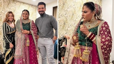 Rubina Dilaik and Abhinav Shukla at Tanya Abrol's wedding. Rubina Dilaik and Abhinav Shukla at Tanya Abrol's wedding.