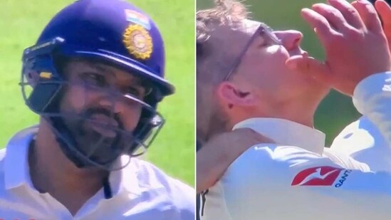 Rohit Sharma and Australia's expressions were box office (Screengrab)