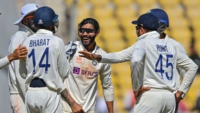 India's players celebrate after the dismissal of Australia's captain Pat Cummins (not pictured) during the third day of the first Test cricket match between India and Australia at the Vidarbha Cricket Association (VCA) Stadium in Nagpur (AFP) India's players celebrate after the dismissal of Australia's captain Pat Cummins (not pictured) during the third day of the first Test cricket match between India and Australia at the Vidarbha Cricket Association (VCA) Stadium in Nagpur (AFP)