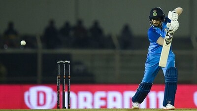 Smriti Mandhana in action for India. (AFP) Smriti Mandhana in action for India. (AFP)