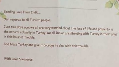 Note shared by Turkish ambassador Firat Sunel on Twitter. (Twitter)