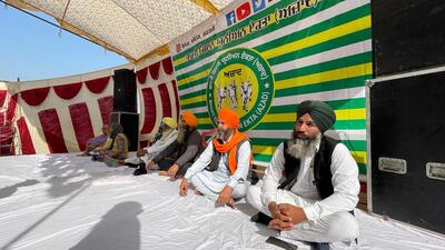 On Saturday, Longowal (extreme right) held a gathering of around 2,000 people and announced name of the union. (HT Photo)
