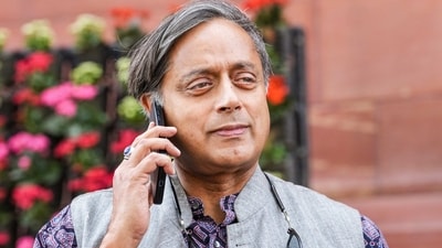Congress MP Shashi Tharoor did not miss the opportunity to poke some fun at Cow Hug Day. (PTI)
