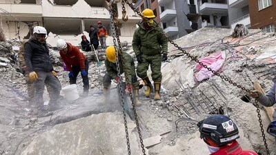"Hard work &amp; motivation pays; NDRF team in co-ordination with Turkish Army successfully rescued another live victim (Girl aged 8Yrs) @1545hrs at Loc:Bahceli Evler Mahallesi, Nurdagi, Gaziantep, Turkiye," the NDRF tweeted.&nbsp; (PTI)