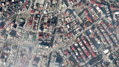 This satellite image obtained, courtesy of Planet Labs, Inc. shows a SkySat image captured on February 7, showing the city of Kahramanmaras after a 7.8-magnitude earthquake struck southeastern Turkey earlier in the week. (AFP) This satellite image obtained, courtesy of Planet Labs, Inc. shows a SkySat image captured on February 7, showing the city of Kahramanmaras after a 7.8-magnitude earthquake struck southeastern Turkey earlier in the week. (AFP)