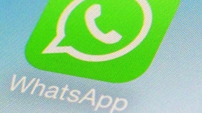 This file photo shows WhatsApp app icon on a smartphone. (AP)