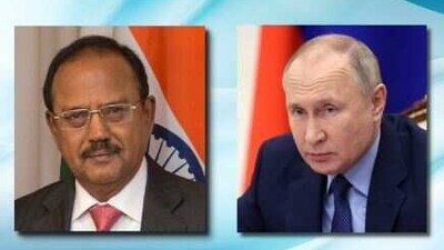 Russian President Vladimir Putin and National Security Advisor Ajit Doval