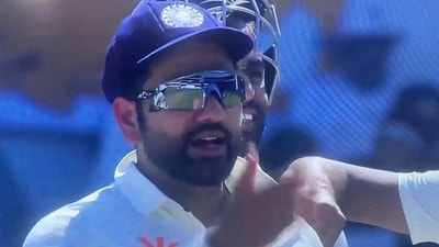 Screengrab of Rohit Sharma's angry outburst (Twitter) Screengrab of Rohit Sharma's angry outburst (Twitter)
