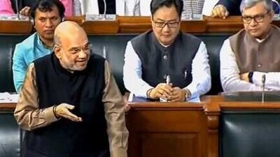 Home Minister Amit Shah counters Opposition leader Adhir Ranjan Chowdhury on alleged Chinese infiltration across LAC on February 8.