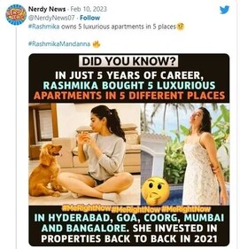 The Twitter post which Rashmika replied to The Twitter post which Rashmika replied to