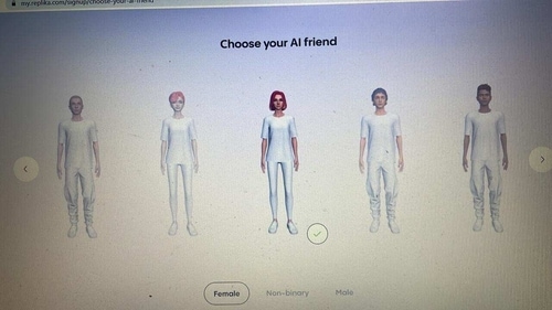 You can pick the digital avatars as per your choice. (Replika) You can pick the digital avatars as per your choice. (Replika)