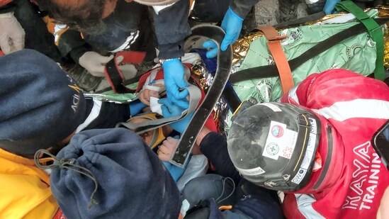 Rescuers first extricated mother and daughter from among a mound of debris in the hard-hit town of Nurdag, in Gaziantep province, as per a report in local media.&nbsp;(PTI)