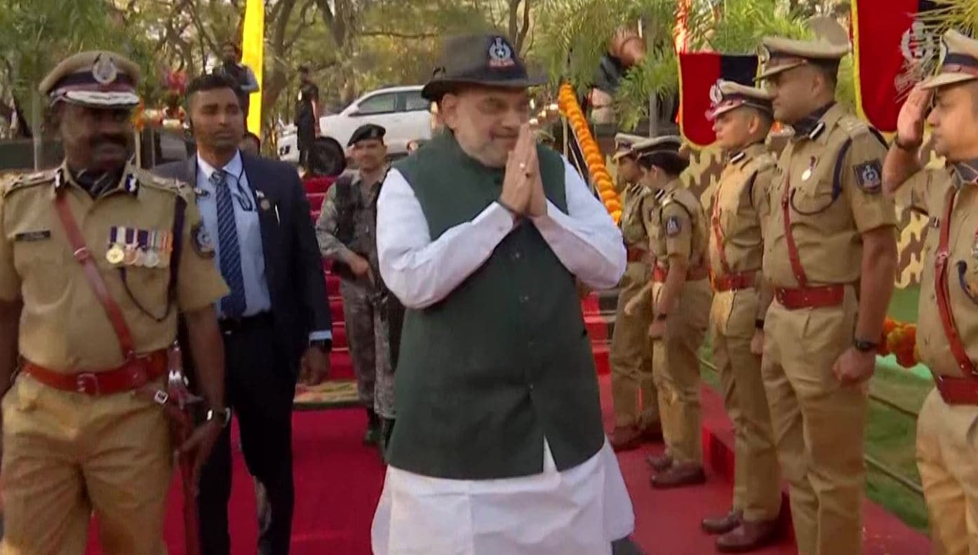 Home minister Amit Shah in Hyderabad (ANI)