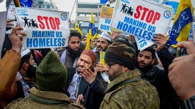 At least 45 shops were sealed and two others demolished during the ongoing anti-encroachment drive in Banihal township of Jammu and Kashmir’s Ramban district on Sunday, officials said. (PTI file image for representational purpose) At least 45 shops were sealed and two others demolished during the ongoing anti-encroachment drive in Banihal township of Jammu and Kashmir’s Ramban district on Sunday, officials said. (PTI file image for representational purpose)