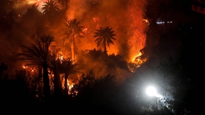 The latest count shows 312 blazes still active, 98 of which are being fought. (AFP) The latest count shows 312 blazes still active, 98 of which are being fought. (AFP)