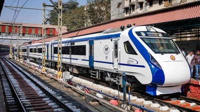 Vande Bharat Express train at a railway station in Mumbai, (PTI)