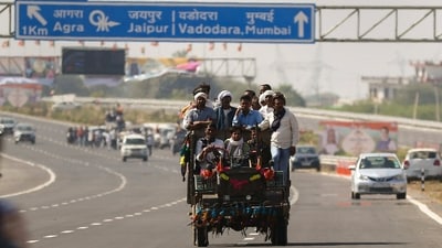 Jaipur: Vehicles move on the Delhi-Mumbai Expressway ahead of its Phase-1 inauguration by Prime Minister Narendra Modi in Dausa, in Jaipur, Sunday, Feb. 12, 2023. (PTI Photo) Jaipur: Vehicles move on the Delhi-Mumbai Expressway ahead of its Phase-1 inauguration by Prime Minister Narendra Modi in Dausa, in Jaipur, Sunday, Feb. 12, 2023. (PTI Photo)