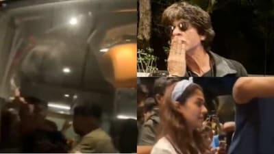 Shah Rukh Khan bid goodbye to Nayanthara with a kiss. Shah Rukh Khan bid goodbye to Nayanthara with a kiss.