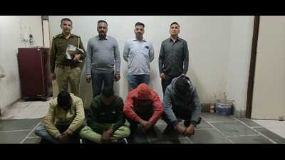 The accused in police custody in Karnal.The investigators claimed that the accused had mixed Celphos in jaggery and served it to the cows. As many as 45 cattle were found dead at a gaushala in Phoosgargh village run by the Karnal Municipal Corporation. (HT Photo) The accused in police custody in Karnal.The investigators claimed that the accused had mixed Celphos in jaggery and served it to the cows. As many as 45 cattle were found dead at a gaushala in Phoosgargh village run by the Karnal Municipal Corporation. (HT Photo)
