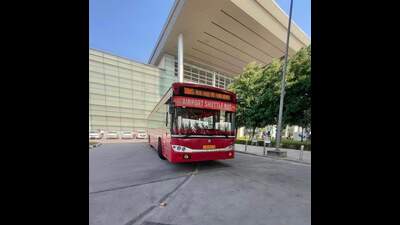 The shuttle bus service was launched by Chandigarh administrator Banwarilal Purohit on March 22 last year to provide passengers an affordable, reliable and comfortable transport option to reach local destinations after landing at the airport. (HT File Photo) The shuttle bus service was launched by Chandigarh administrator Banwarilal Purohit on March 22 last year to provide passengers an affordable, reliable and comfortable transport option to reach local destinations after landing at the airport. (HT File Photo)