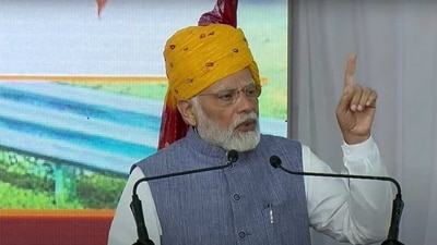 Prime Minister Narendra Modi speaking in Dausa. Prime Minister Narendra Modi speaking in Dausa.