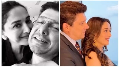 Madhuri Dixit with husband Shriram Nene. Madhuri Dixit with husband Shriram Nene.