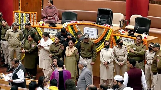 MCD House met thrice to elect the mayor but only witnessed pandemonium. (ANI)