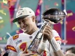 Kansas City Chiefs quarterback Patrick Mahomes (15) holds the trophy after their win against the Philadelphia Eagles in the NFL Super Bowl 57 Kansas City Chiefs quarterback Patrick Mahomes (15) holds the trophy after their win against the Philadelphia Eagles in the NFL Super Bowl 57