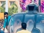 Ram Charan on the set of his upcoming film. Ram Charan on the set of his upcoming film.