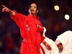 Rihanna during her Super Bowl performance. Rihanna during her Super Bowl performance.