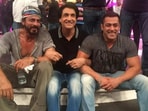 Shah Rukh Khan, Salman Khan and Shiamak Davar in an old photo.