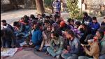 Youths continued their protest over CBI investigation, release of arrested persons. (HT Photo)