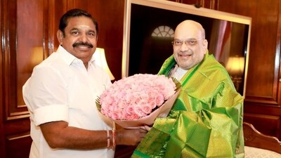 AIADMK leader Edappadi Palaniswami with Union home minister Amit Shah. (File) AIADMK leader Edappadi Palaniswami with Union home minister Amit Shah. (File)