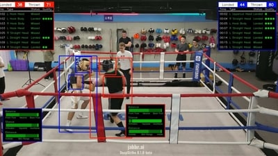 The Computer Vision AI tool collects millions of data points, which are then converted into 50 metrics for each boxer. (jabbr) The Computer Vision AI tool collects millions of data points, which are then converted into 50 metrics for each boxer. (jabbr)