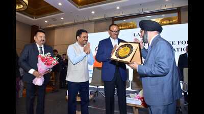 Dy CM Pathak at the launch of CEMA in Lucknow on Monday (Sourced)