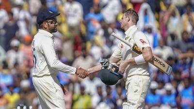 Australia's Steve Smith shakes hands India's captain Rohit Sharma after India won the first Test (AP) Australia's Steve Smith shakes hands India's captain Rohit Sharma after India won the first Test (AP)
